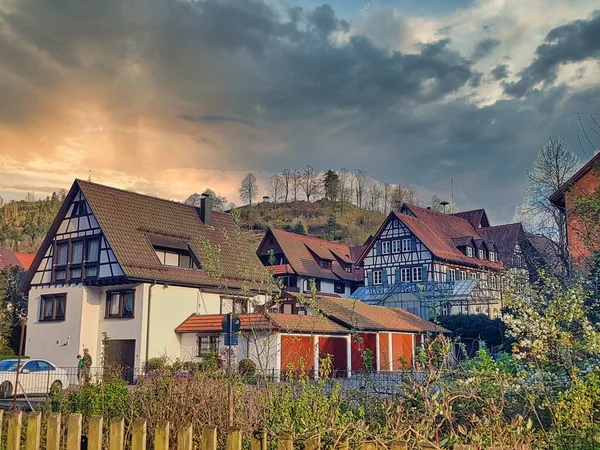 Alsace Fransa Nın Tarihi Bölgesinde Geleneksel Evler Avrupa — Stok fotoğraf
