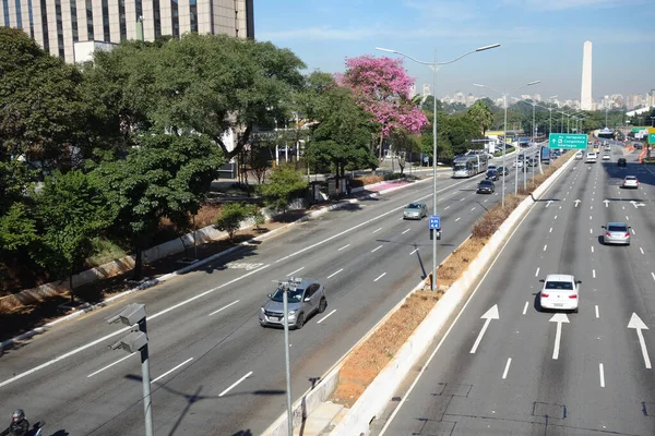 Sao Paulo Brazil Jul 2020 Maio Avenue Traffic Cityscape Sao — Stockfoto