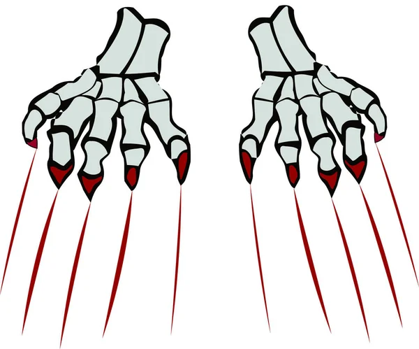 Eine Illustration Skelettierter Hände Und Roter Markierungen Auf Weißem Hintergrund — Stockfoto