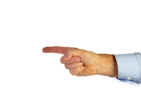 Ένα Απομονωμένο Πλάνο Ενός Ανθρώπινου Χεριού Δάχτυλα Στραμμένα Αριστερά Μπροστά — Φωτογραφία Αρχείου