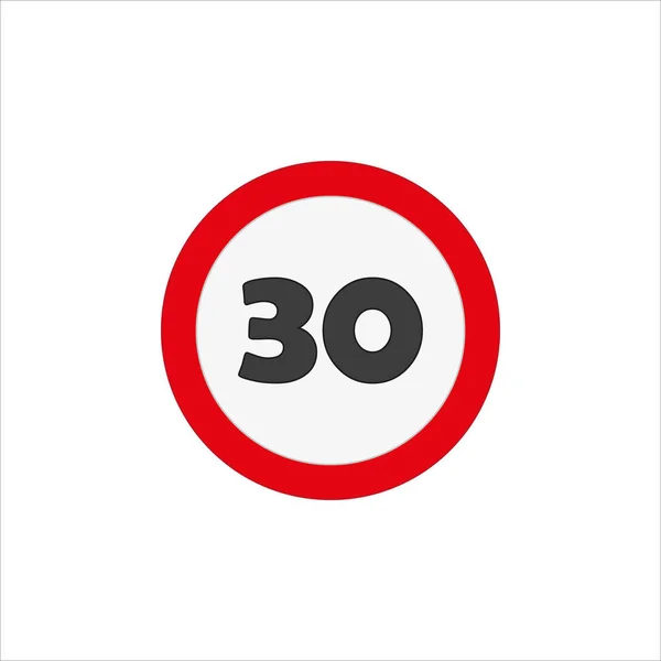 Hastighedsgrænse Tegn Ikon Rød Cirkel - Stock-foto