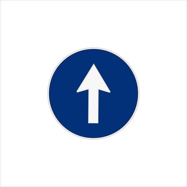 Μια Απεικόνιση Μιας Στρογγυλής Μπλε Οδικής Πινακίδας Βέλους Που Απομονώνεται — Φωτογραφία Αρχείου