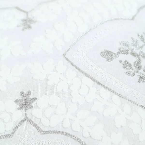 Detailní Záběr Bílé Tkaniny Vzory — Stock fotografie