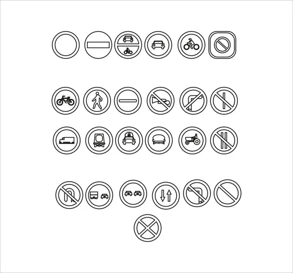 Иллюстрация Различных Дорожных Знаков Веб Мобильного Дизайна Изолированы Белом Фоне — стоковое фото