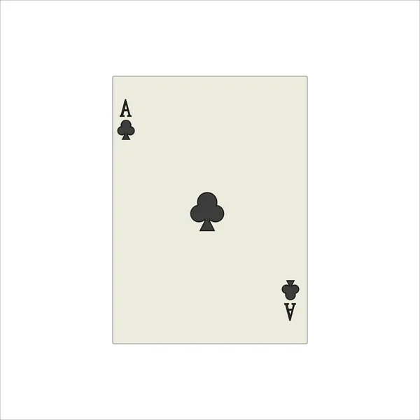 Ilustrace Eso Klubů Hrací Karty Izolovanými Bílém Pozadí — Stock fotografie