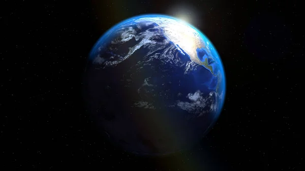 Rendering Earth Black Background — Stock Photo, Image