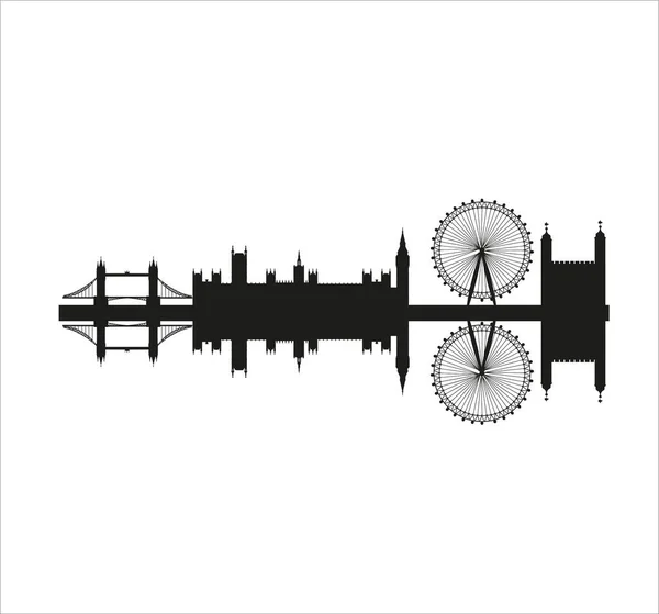 Illustration Einer Londoner Skyline Isoliert Auf Weißem Hintergrund — Stockfoto