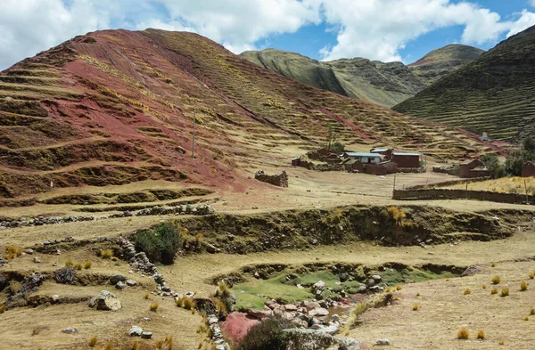 Cusco Peru Daki Palcoyo Gökkuşağı Dağlarına Giden Yol Boyunca Manzaralı — Stok fotoğraf