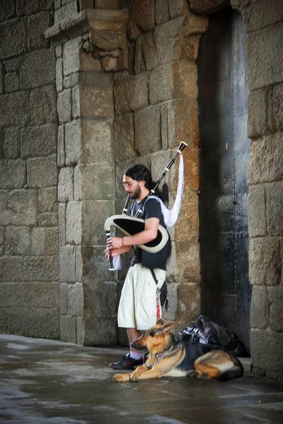 Santiago Compostela Spain Apr 2011 Piper Accompanied His Dog While — 图库照片