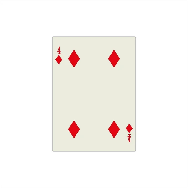Ilustracja Czterech Diamentów Grających Karty Odizolowanym Białym Tle — Zdjęcie stockowe
