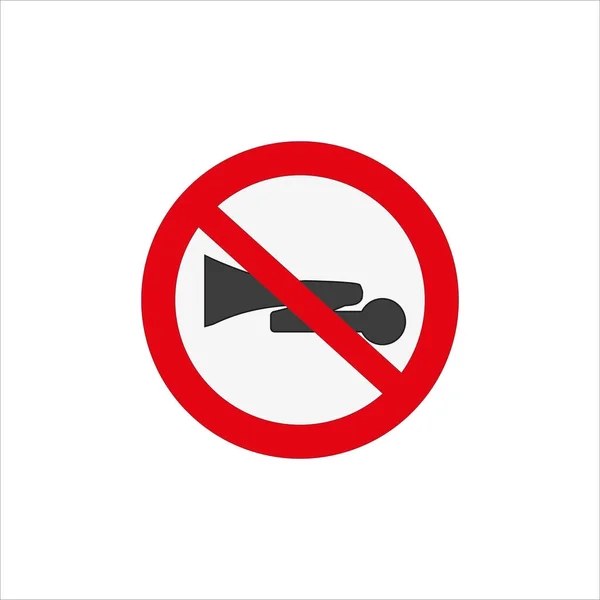 Иллюстрация Дорожного Знака Запрещающего Рог Веб Мобильного Дизайна Изолированы Белом — стоковое фото