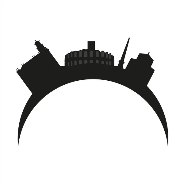 Eine Ikone Der Schwarz Weißen Stadtsilhouette — Stockfoto