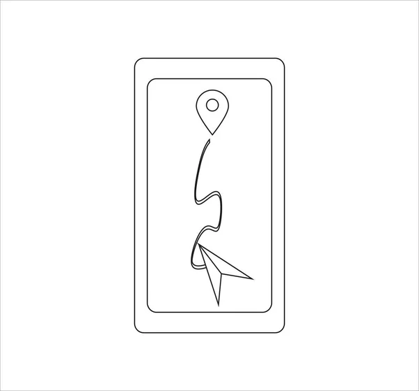 Иллюстрация Значка Местоположения Карте Выделенной Белом Фоне — стоковое фото