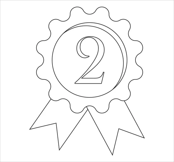 Illustration Une Icône Médaille Deuxième Place Isolée Sur Fond Blanc — Photo