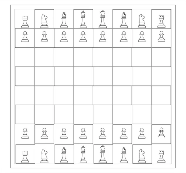 Μια Απεικόνιση Μιας Σκακιέρας Που Απομονώνεται Λευκό Φόντο — Φωτογραφία Αρχείου