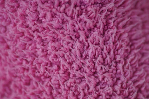 Selective Focus Shot Pink Shaggy Carpet — Stock Photo, Image