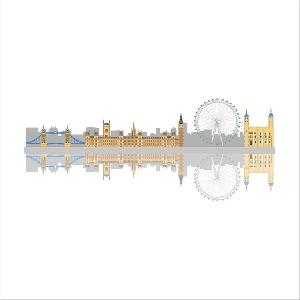 Eine Illustration Des London Eye Des Big Ben Und Anderer — Stockfoto