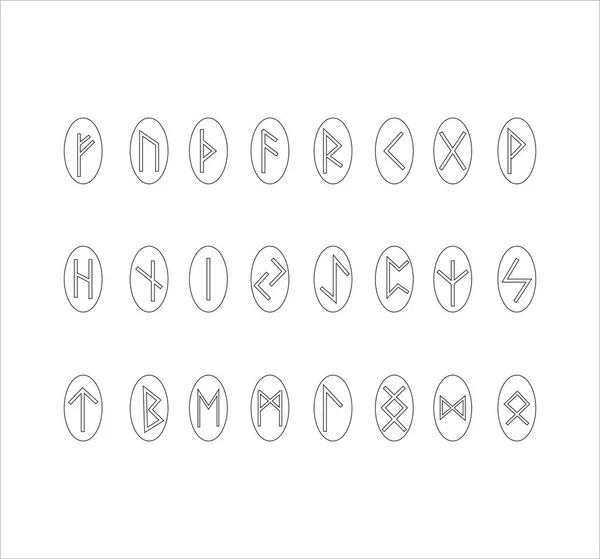 Illustrazione Dei Simboli Della Runa Vichinga Isolati Sfondo Bianco — Foto Stock