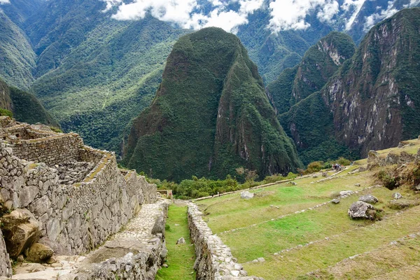 Μια Εκπληκτική Θέα Του Βουνού Μάτσου Πίτσου Στο Περού — Φωτογραφία Αρχείου