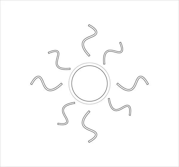 Illustration Kontur Sol Ikon Isolerad Vit Bakgrund — Stockfoto