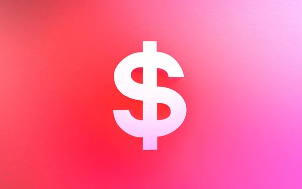 Een Weergave Van Een Dollar Teken Een Roze Achtergrond — Stockfoto