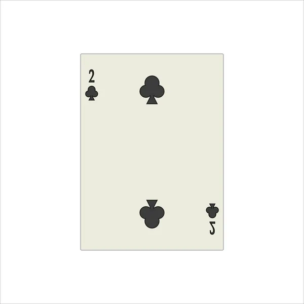 白い背景に孤立したウェブとモバイルデザインのためのカードをプレイクラブの数2のイラスト — ストック写真