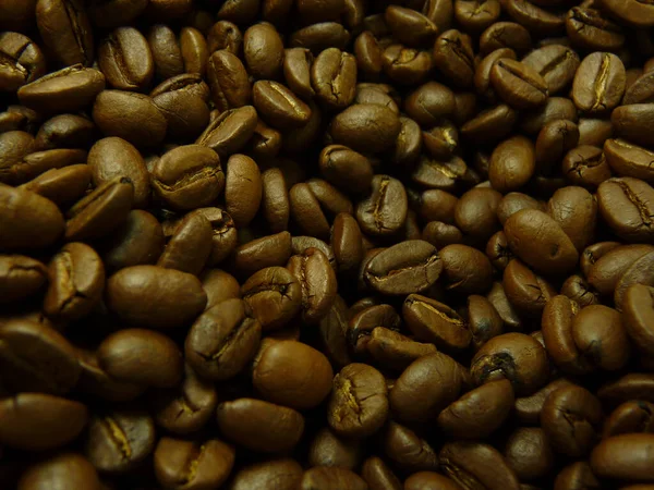 Yakın Plan Kahve Çekirdekleri Arka Plan Için Mükemmel — Stok fotoğraf