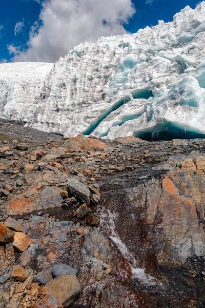 Colpo Verticale Del Ghiacciaio Pastoruri Nel Parco Nazionale Huascaran Perù — Foto Stock