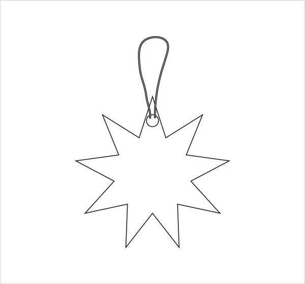 Uma Etiqueta Suspensa Forma Estrela Preta Branca — Fotografia de Stock