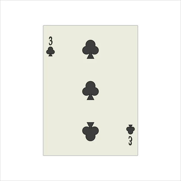 白い背景に3枚のクラブカードのイラスト — ストック写真