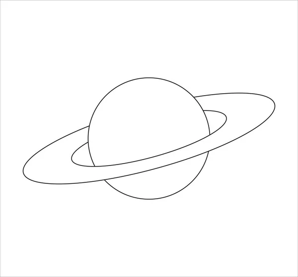 Uma Ilustração Contorno Saturno Planeta Ícone Isolado Fundo Branco — Fotografia de Stock