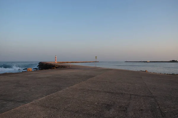 Denize Giden Bir Yol Ilha Farol Portekiz — Stok fotoğraf