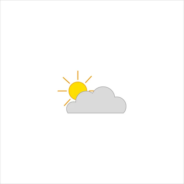 Ілюстрація Сонця Піктограмою Хмарної Погоди Веб Мобільного Дизайну Ізольовано Білому — стокове фото