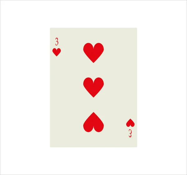 Illustration Three Hearts Card Isolated White Background — Stock Photo, Image