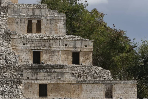 Közelkép Edzna Mayan Piramisokról Campeche Ben Mexikóban — Stock Fotó