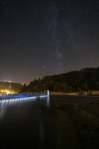 Las Hermosas Estrellas Que Brillan Cielo Por Noche Ideal Para — Foto de Stock