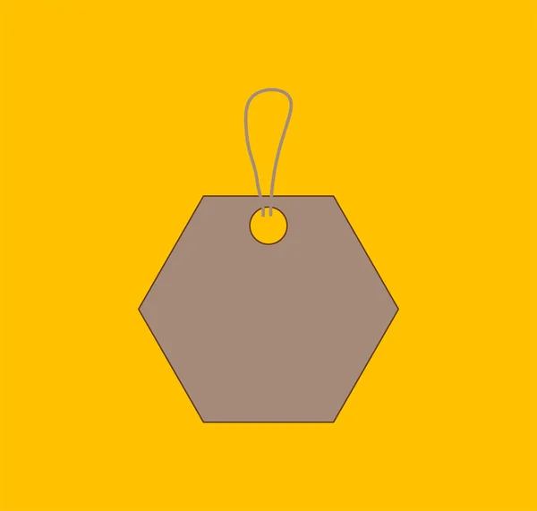 Illustration Une Étiquette Vêtement Hexagonale Sur Fond Orange — Photo