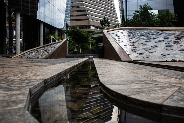 Sandton Sudáfrica Octubre 2019 Vista Las Características Del Agua Desde —  Fotos de Stock