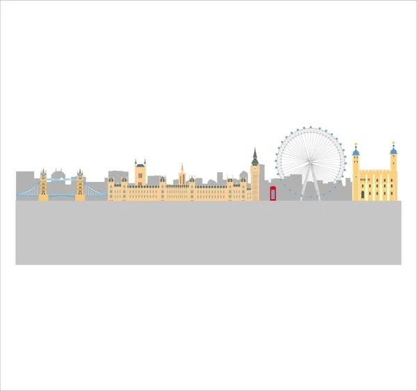 Eine Illustration Der Skyline Von London Isoliert Auf Weißem Hintergrund — Stockfoto