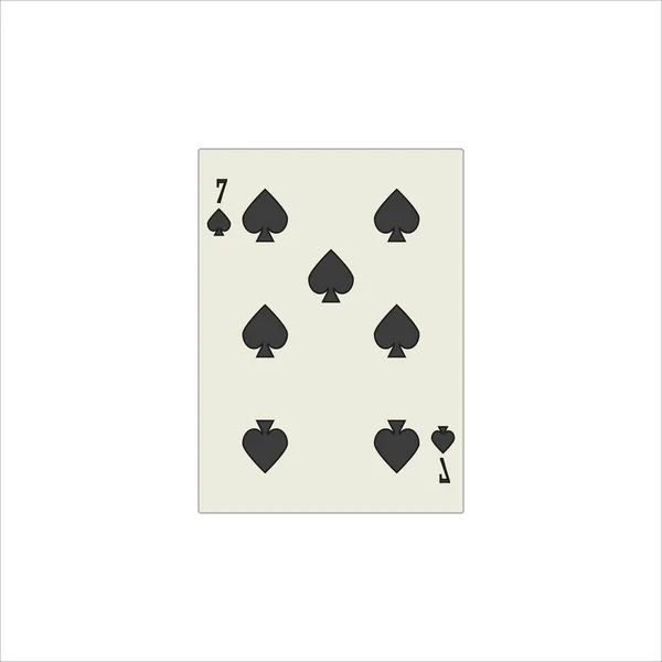 Ilustracja Siedmiu Kart Pik Odizolowanych Białym Tle — Zdjęcie stockowe