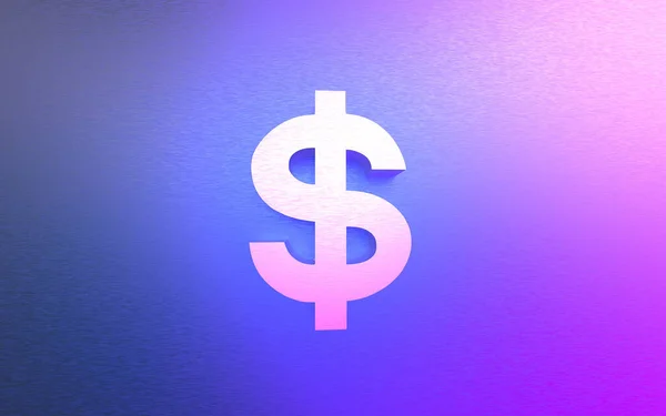Una Representación Signo Dólar Sobre Fondo Azul Púrpura —  Fotos de Stock