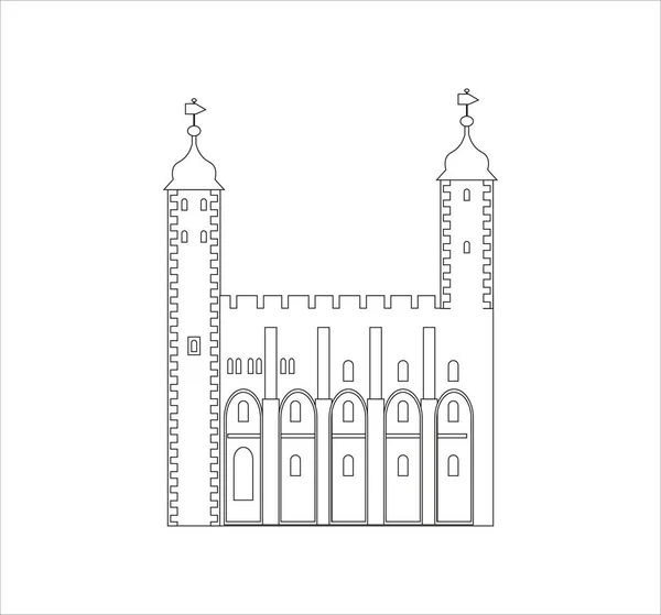 Czarno Biała Ikona London Tower — Zdjęcie stockowe