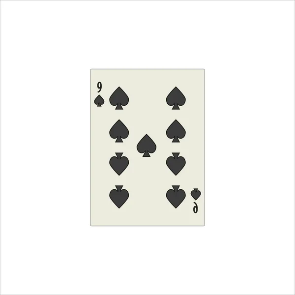 Μια Έγχρωμη Απεικόνιση Του Παιχνιδιού Κάρτα Μπαστούνι — Φωτογραφία Αρχείου