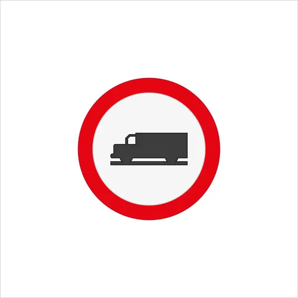白い背景に孤立した標識アイコンを許可されていないトラックのイラスト — ストック写真