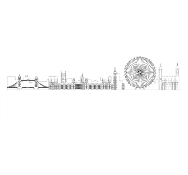 Eine Illustration Des London Eye Des Big Ben Und Anderer — Stockfoto