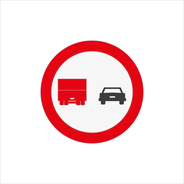 Illustration Overtaking Heavy Goods Vehicles Sign Icon Isolated White Background — Stock Photo, Image