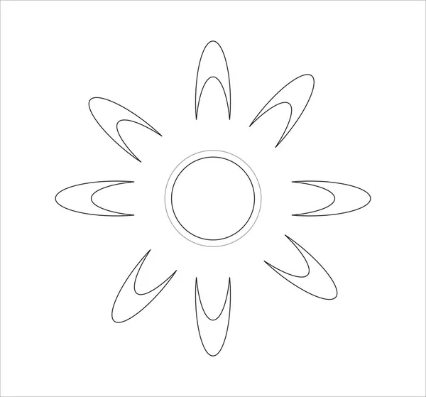 Illustration Kontur Sol Ikon Isolerad Vit Bakgrund — Stockfoto