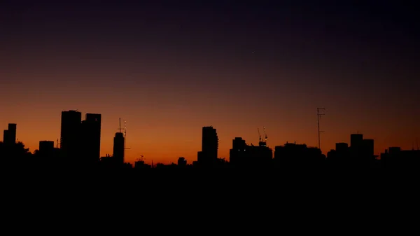 Beau Cliché Paysage Urbain Nuit Tel Aviv Israël — Photo