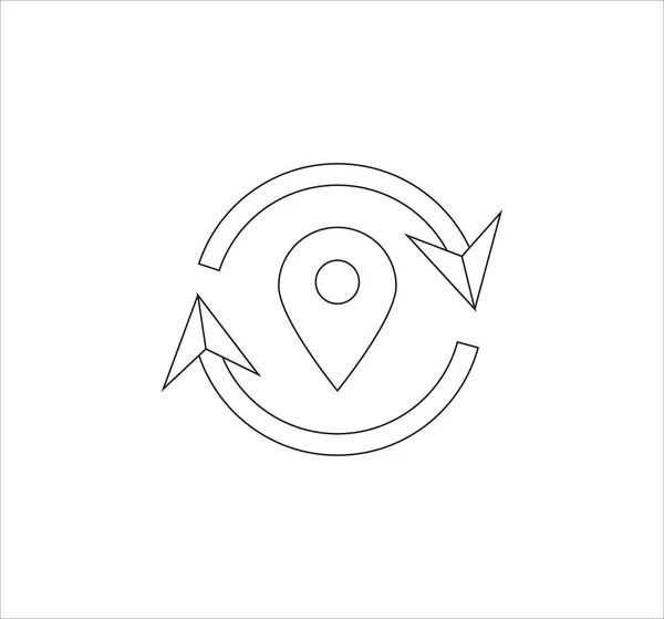 Uma Ilustração Ícone Localização Sinal Pino Mapa Esboço Simples Isolado — Fotografia de Stock