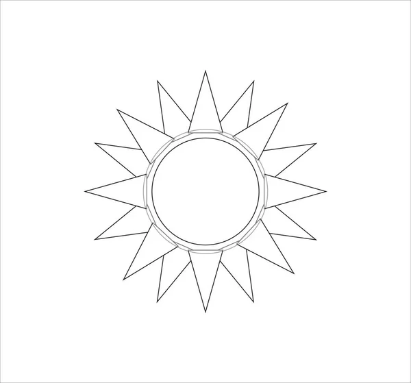 Illustration Ofärgad Sol Ikon För Mobil Eller Webbdesign Isolerad Vit — Stockfoto